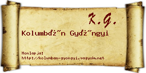 Kolumbán Gyöngyi névjegykártya